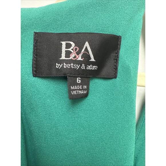 New Betsy Adam Womens Size 6 Green Halter-Neck Ruffled Gown Maxi Cocktail Dress - Picture 10 of 12